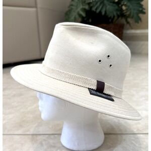 Billy Bones Club Fedora Style Hat Canvas Cream Ivory Sz S Swag Jazz Style
